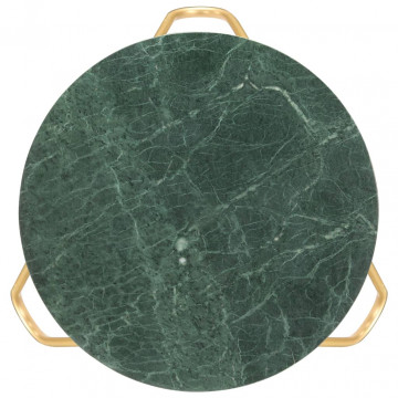 Măsuță cafea verde 65x65x42 cm piatră naturală aspect marmură - Img 2