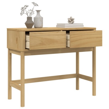 Măsuță consolă FLORO maro ceară 89,5x36,5x73 cm lemn masiv pin - Img 4