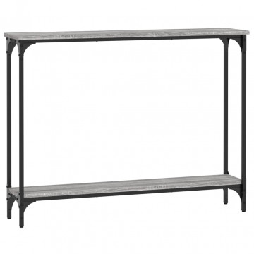 Măsuță consolă, gri sonoma, 100x22,5x75 cm, lemn prelucrat - Img 2