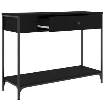 Măsuță consolă, negru, 100x34,5x75 cm, lemn compozit - Img 8