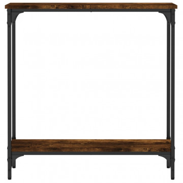 Măsuță consolă, stejar fumuriu, 75x22,5x75 cm, lemn prelucrat - Img 4