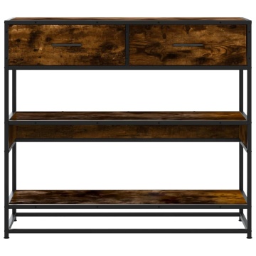 Măsuță consolă, stejar fumuriu, 90x35x80 cm, lemn prelucrat - Img 4