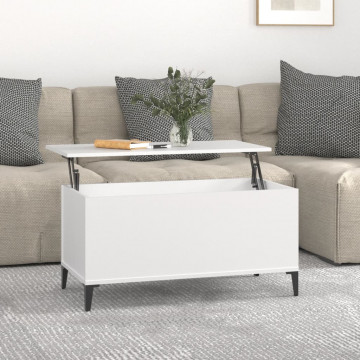 Măsuță de cafea, alb, 90x44,5x45 cm, lemn compozit - Img 1