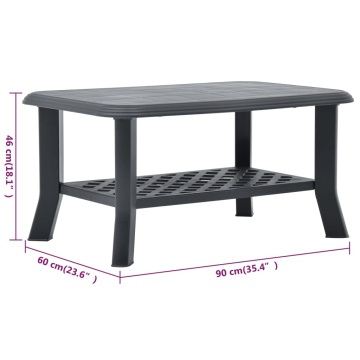 Măsuță de cafea, antracit, 90 x 60 x 46 cm, plastic - Img 6