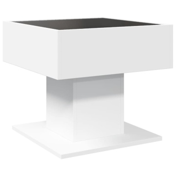 Măsuță de cafea cu LED, alb, 50x50x45 cm, lemn prelucrat - Img 7