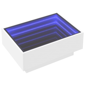 Măsuță de cafea cu LED, alb, 70x50x30 cm, lemn prelucrat - Img 3