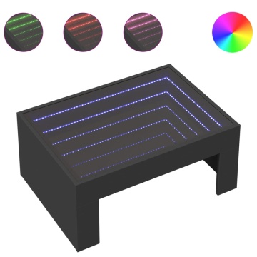 Măsuță de cafea cu LED infinity, negru, 70x50x30 cm - Img 2