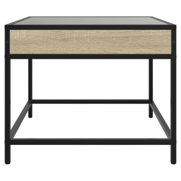 Măsuță de cafea cu LED infinity, stejar sonoma, 70x50x41 cm - Img 8