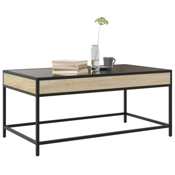 Măsuță de cafea cu LED infinity, stejar sonoma, 90x50x41 cm - Img 8