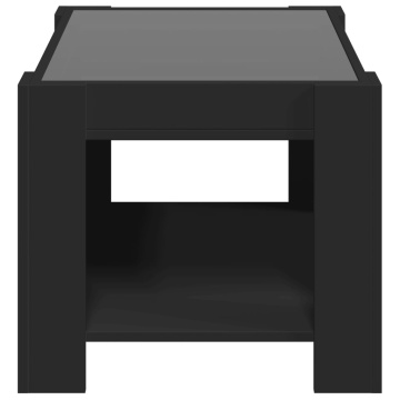 Măsuță de cafea cu LED, negru, 73x53x45 cm, lemn prelucrat - Img 6
