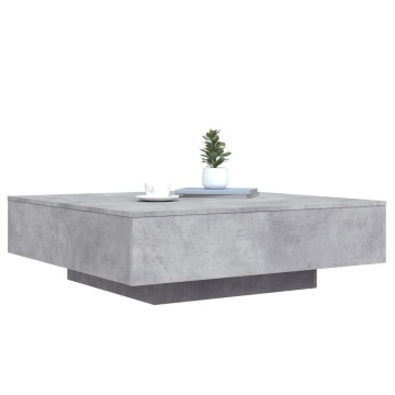 Măsuță de cafea cu lumini LED, gri beton, 100x100x31 cm - Img 8