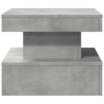 Măsuță de cafea cu lumini LED, gri beton, 50x50x40 cm - Img 6
