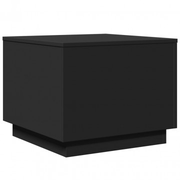 Măsuță de cafea cu lumini LED, negru, 50x50x40 cm - Img 3