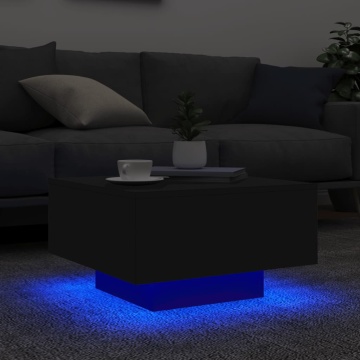 Măsuță de cafea cu lumini LED, negru, 55x55x31 cm - Img 4
