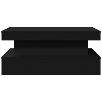 Măsuță de cafea cu lumini LED, negru, 90x50x40 cm - Img 6