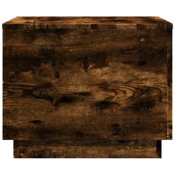 Măsuță de cafea cu lumini LED, stejar fumuriu, 50x50x40 cm - Img 6