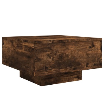Măsuță de cafea cu lumini LED, stejar fumuriu, 55x55x31 cm - Img 3