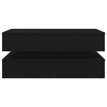 Masuta de cafea cu lumini LED Stejar negru 90x50x40 cm - Img 5