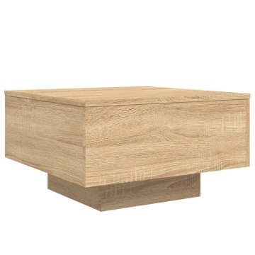 Măsuță de cafea cu lumini LED, stejar sonoma, 55x55x31 cm - Img 3