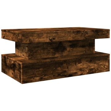 Măsuță de cafea cu lumini LED, stejar sonoma, 90x50x40 cm - Img 3