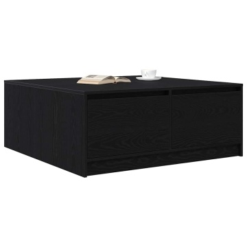 Masuta de cafea cu sertare Stejar negru 100x100x40 cm - Img 4