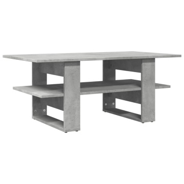 Măsuță de cafea, gri beton, 102x55x42 cm, lemn prelucrat - Img 2