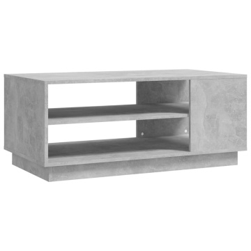Măsuță de cafea, gri beton, 102x55x43 cm, lemn prelucrat - Img 2