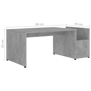 Măsuță de cafea, gri beton, 90 x 45 x 35 cm, PAL - Img 5