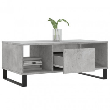 Măsuță de cafea, gri beton, 90x50x36,5 cm, lemn compozit - Img 4