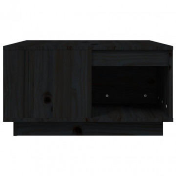 Măsuță de cafea, negru, 60x61x32,5 cm, lemn masiv de pin - Img 5