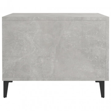 Măsuță de cafea picioare metalice 2 buc. gri beton 50x50x40 cm - Img 7