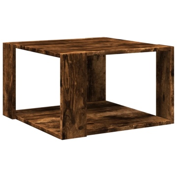 Măsuță de cafea, stejar afumat, 51,5x51,5x30 cm, lemn prelucrat - Img 2