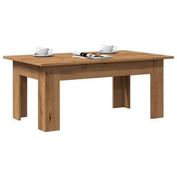 Măsuță de cafea, stejar artizanal, 100x60x42 cm, lemn prelucrat - Img 3
