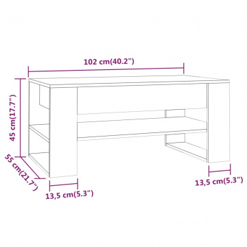 Măsuță de cafea, stejar sonoma, 102x55x45 cm, lemn prelucrat - Img 6