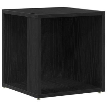 Măsuță Side Negru Stejar 33x33x34,5 cm Lemn stratificat - Img 2