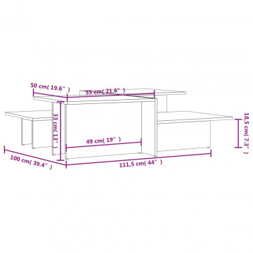 Măsuțe de cafea, 2 buc., gri beton, lemn prelucrat - Img 6
