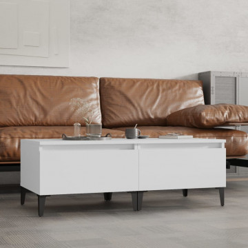 Mese laterale, 2 buc., alb, 50x46x35 cm, lemn compozit - Img 1