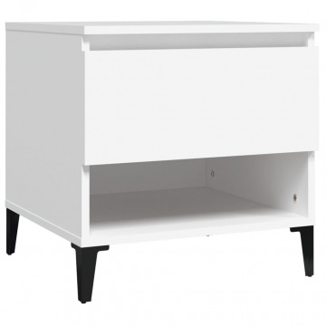 Mese laterale, 2 buc., alb, 50x46x50 cm, lemn compozit - Img 5