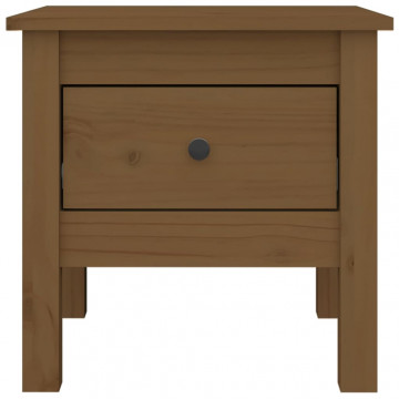 Mese laterale 2 buc. maro miere 40x40x39 cm lemn masiv de pin - Img 7