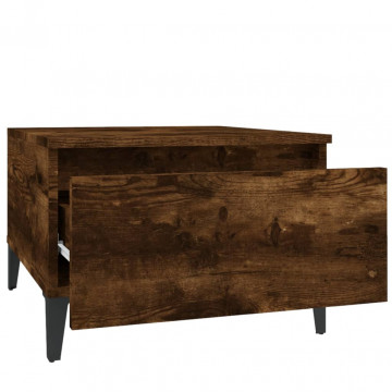Mese laterale 2 buc. stejar fumuriu 50x46x35 cm lemn prelucrat - Img 6