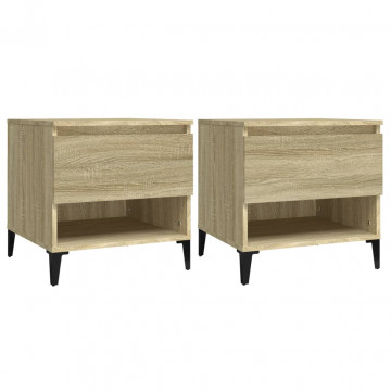 Mese laterale 2 buc. stejar sonoma 50x46x50 cm lemn compozit - Img 2