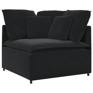 Modul de colț pentru canapea modulară cu perne, negru, 100 cm - Img 2