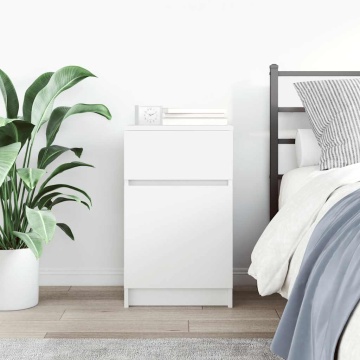 Noptiera alb 39x35x65 cm lemn prelucrat - Img 3