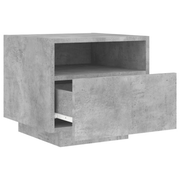 Noptieră cu lumini LED, gri beton, 40x39x37 cm - Img 5