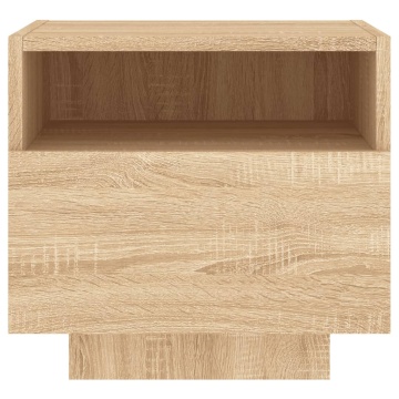 Noptieră cu lumini LED, stejar sonoma, 40x39x37 cm - Img 6