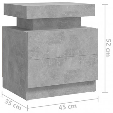 Noptieră, gri beton, 45x35x52 cm, lemn prelucrat - Img 6