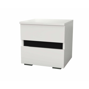 Noptiera luca, alb/negru, 45x40x37 cm - Img 1