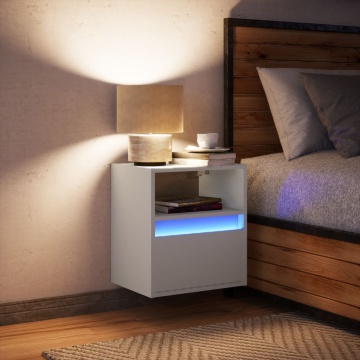 Noptieră montată pe perete cu lumini LED, alb - Img 4