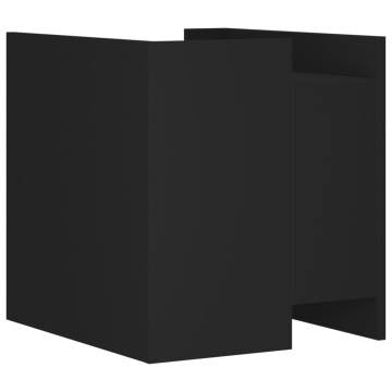 Noptieră, negru, 45x50x50 cm, lemn prelucrat - Img 5