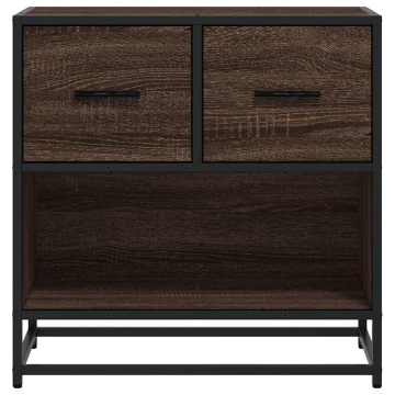 Noptiera stejar maro 60x31x60 cm lemn prelucrat si metal - Img 8
